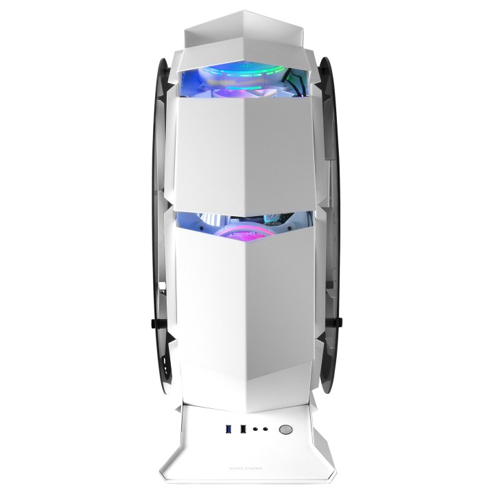 Caja Circular Mars Gaming mATX Mini-ITX Blanca (MCORBW)