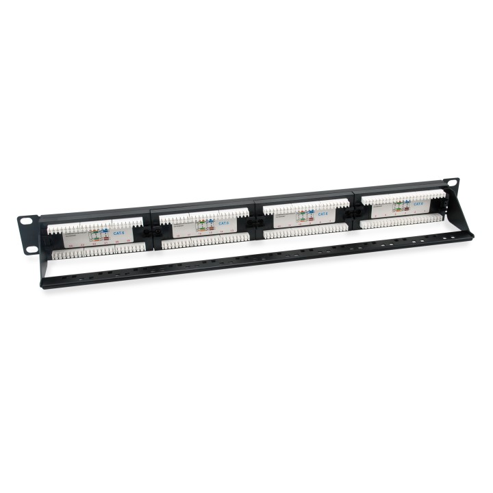 Patch Panel EQUIP 24p Cat.6 1U Negro (EQ135426)