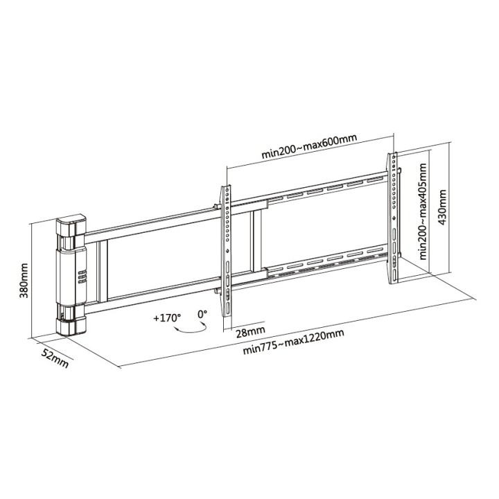 Soporte Pared EQUIP 32"-75" Motorizado 50Kg (EQ650336)