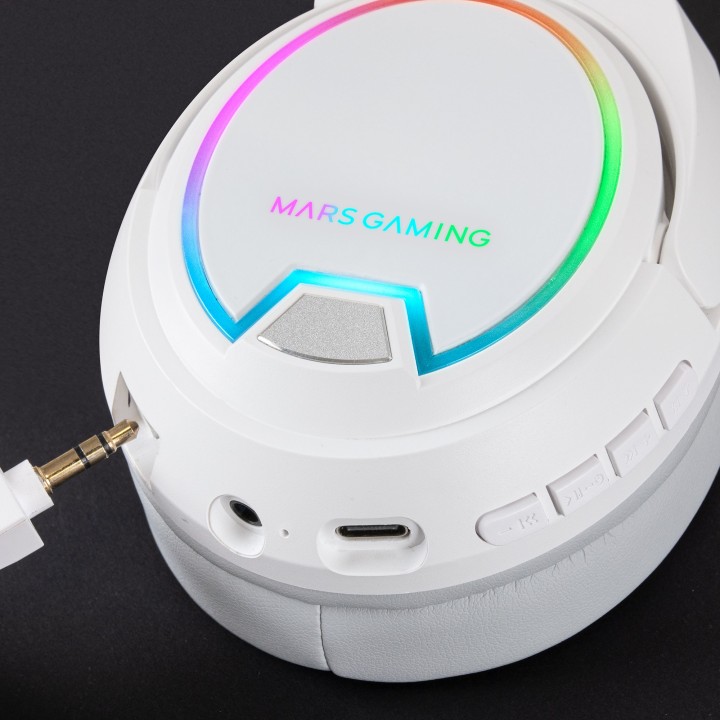 Auric+Micro Mars Gaming ARGB 3.5mm USB Blanco (MHW100W)