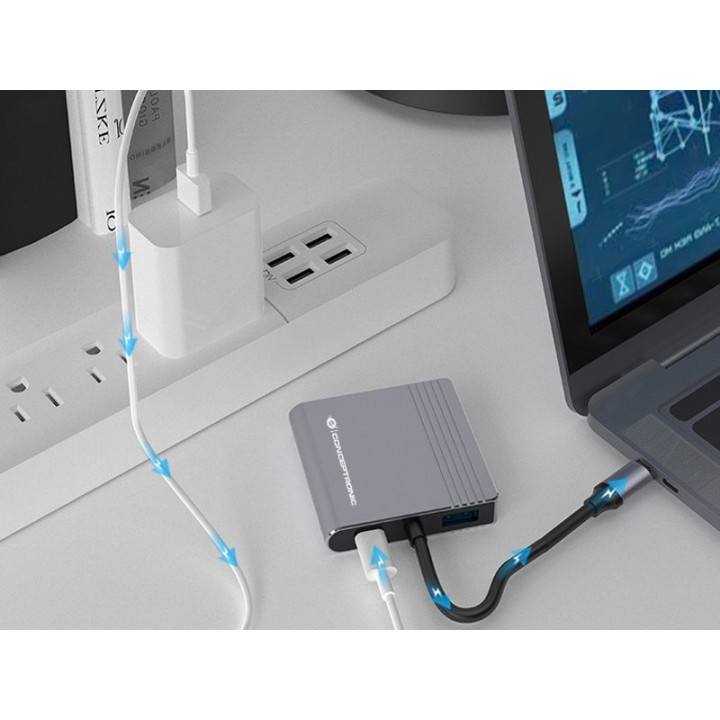 Adaptador CONCEPTRONIC 4en1 USB-C 3.0 Gris (DONN13G)