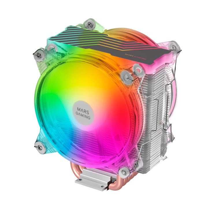 Ventilador Mars Gaming 2x120mm 220W ARGB Plata (MCPU66)