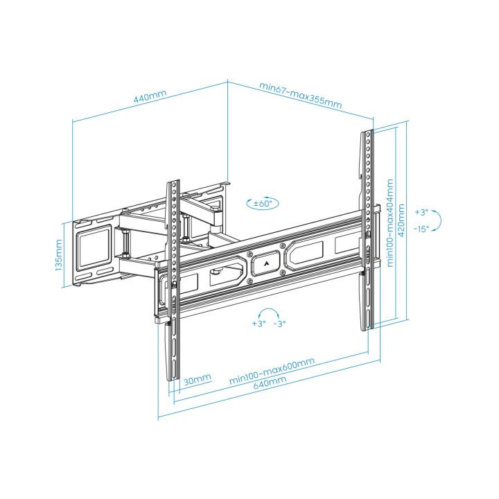 Soporte Pared TOOQ 37"-80" Gira/Incl/Nivel (LP7866TN-B)