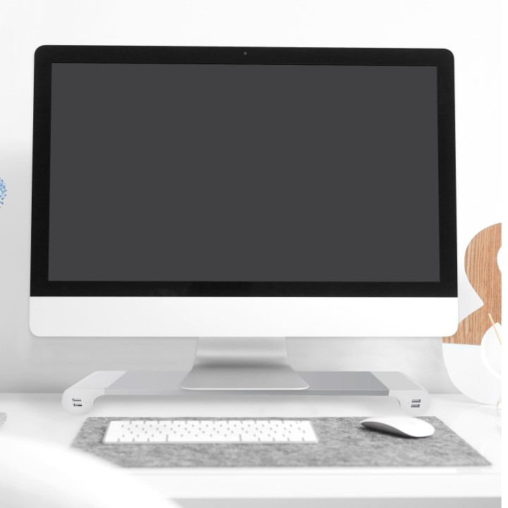 Soporte CELLY Monitor 4xUSB Gris/Blanco (SWDESKHUBWH)