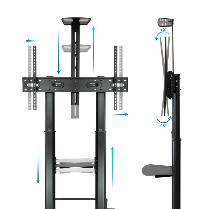 Soporte Suelo TOOQ 60-100" Inclina Ruedas (FS20400HM-B)