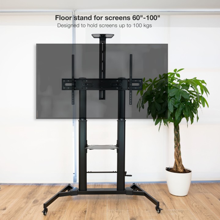 Soporte Suelo TOOQ 60-100" Inclina Ruedas (FS20400HM-B)