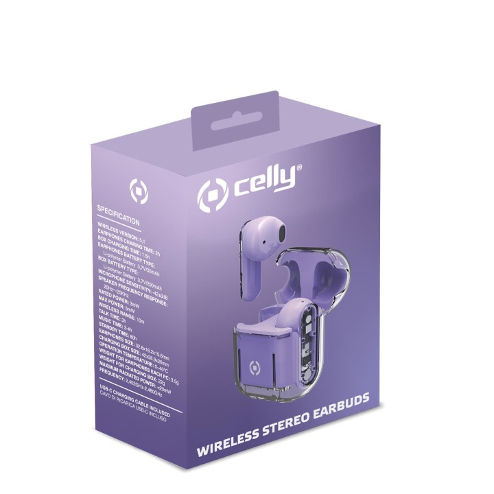 Auriculares CELLY TWS Intraurales Violeta (SHEERVL)