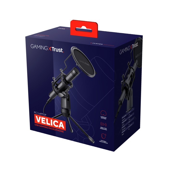 Micrófono Trust GXT241 Velica USB Trípode Negro (24182)