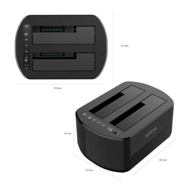 Dock AISENS USB 3.0 SATA 2.5"/3.5" Negro (ASDS-D03B)