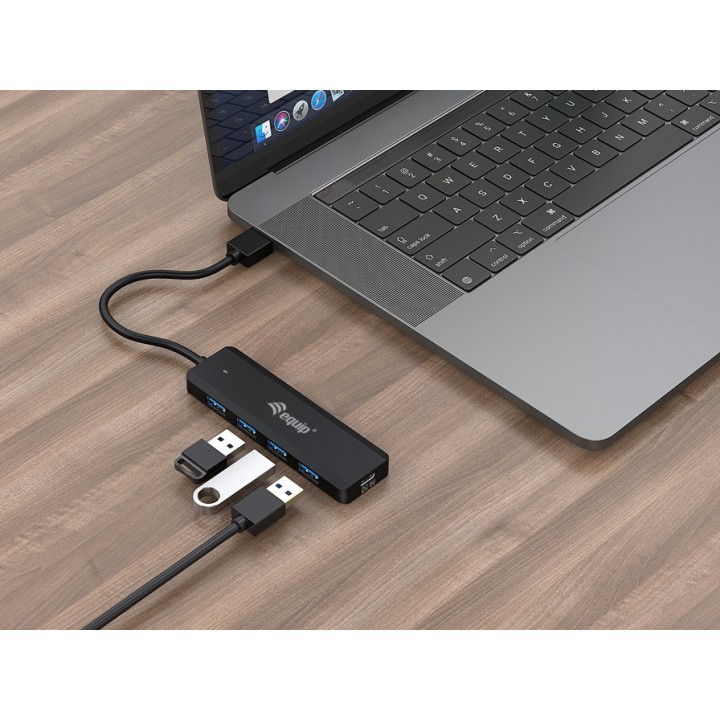 Hub EQUIP Life A USB-C3.0 a 4xUSB-A3.0 Negro (EQ128959)