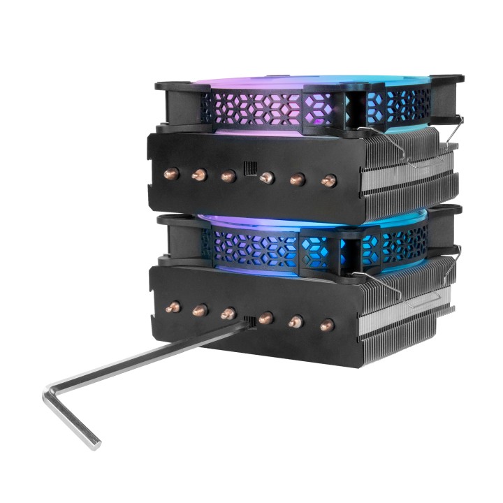 Ventilador CPU Mars Gaming Dual ARGB Negro (MCPUXT)