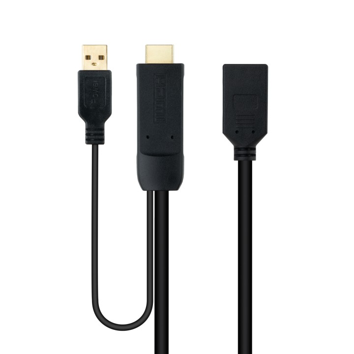 Nanocable USB-A/HDMI/M a DP/H 20cm Negro (10.16.0205)