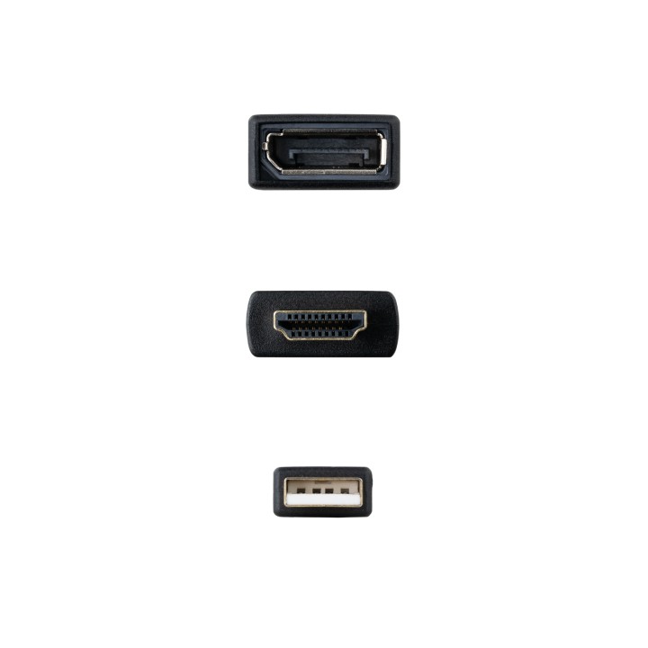 Nanocable USB-A/HDMI/M a DP/H 20cm Negro (10.16.0205)