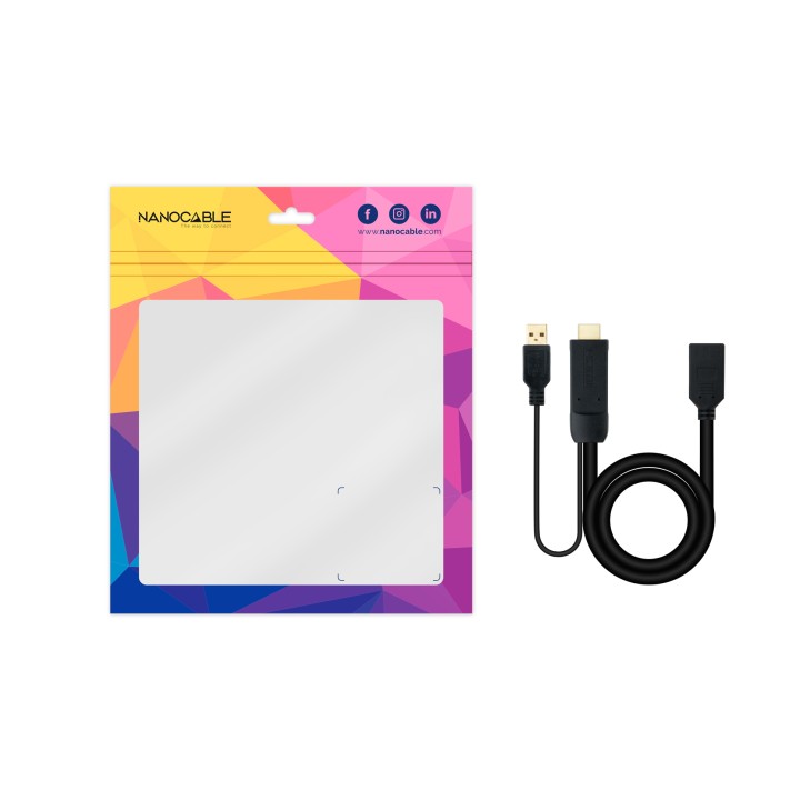 Nanocable USB-A/HDMI/M a DP/H 20cm Negro (10.16.0205)