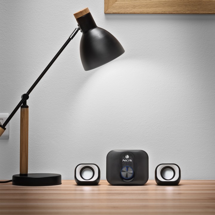 Mini Altavoces NGS 2.1 20W USB 3.5mm Negros (COMET2.1)