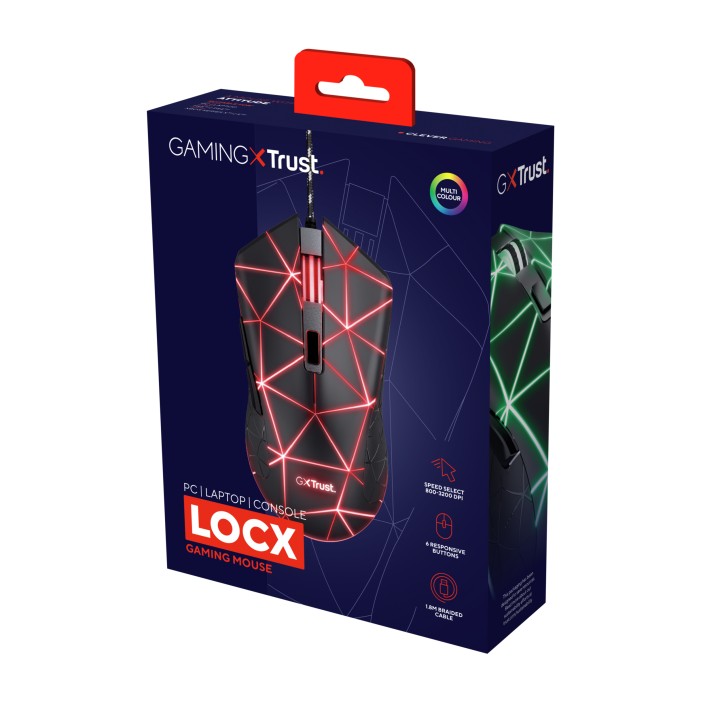 Ratón Gaming Trust GXT133 LOCX Óptico USB Negro (22988)
