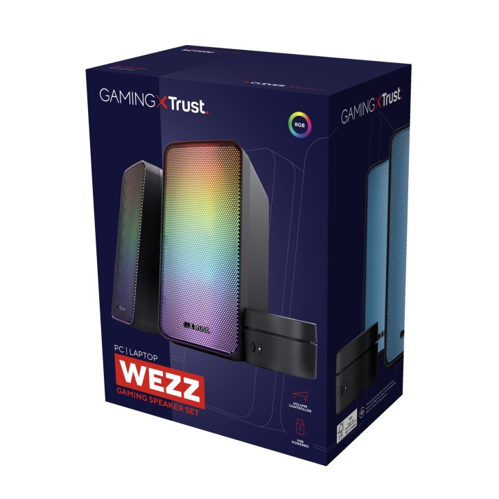 Altavoces Trust GXT611 Wezz 2.0 RGB 3.5mm Negro (24587)