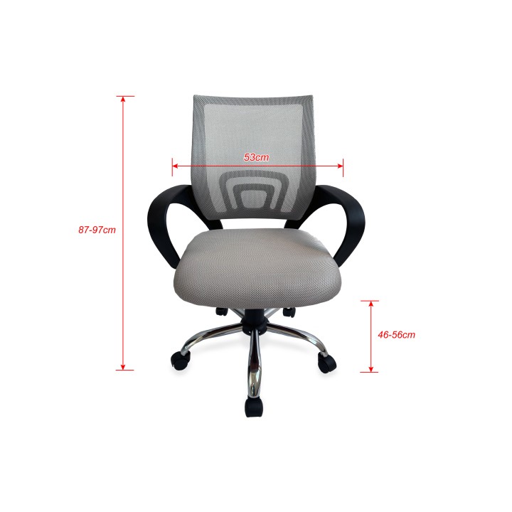 Silla de Oficina EQUIP Malla Gris Clara (EQ651015)