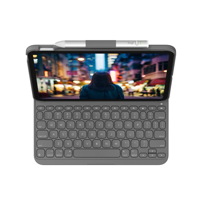 Funda con Teclado LOGITECH Slim Folio Gris (920-011426)