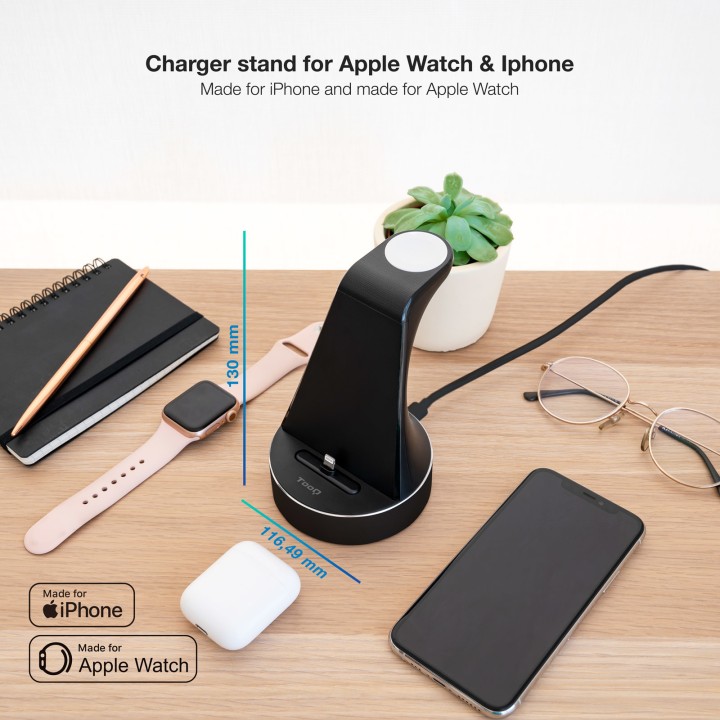 Base Carga TooQ Wireless Apple Watch iPhone (TQCD02L)