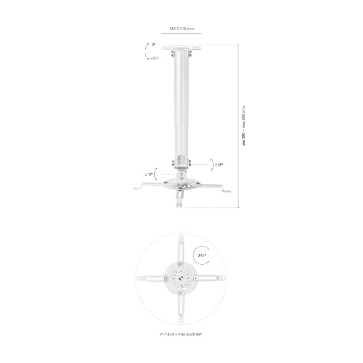 Soporte AISENS Techo Extensible Blanco (CP04TSRE-133)