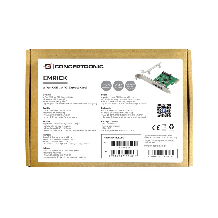 Controladora CONCEPTRONIC PCIe 2xUSB-A 3.0 (EMRICK06G)