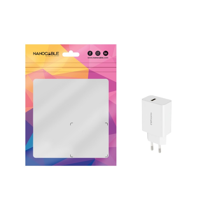 Cargador Pared Nanocable 10W 1USB-A Blanco (10.10.2003)