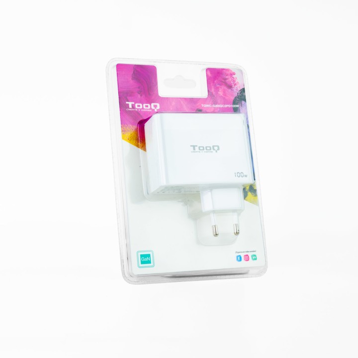 Cargador de Pared TooQ 100W USB-A/C (TQWC-GANQC2PD100W)