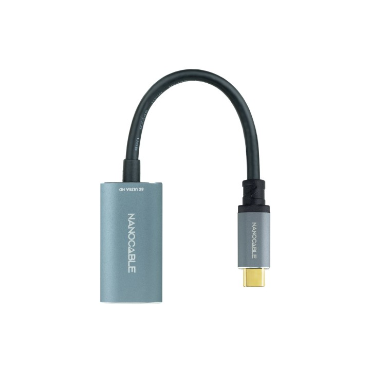 Nanocable USB-C/M a DP/H 15cm Gris (10.16.4104-G)