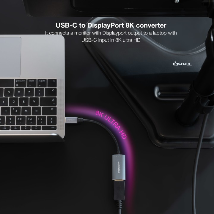 Nanocable USB-C/M a DP/H 15cm Gris (10.16.4104-G)