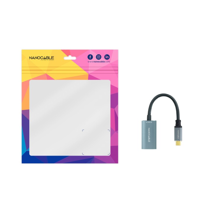 Nanocable USB-C/M a DP/H 15cm Gris (10.16.4104-G)