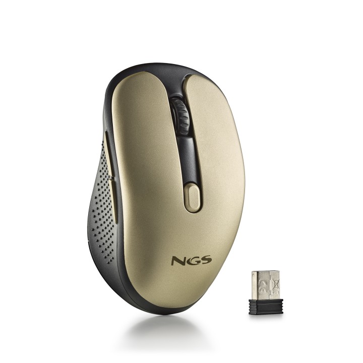 Ratón NGS Óptico RF 2.4GHz 1600dpi Dorado (EVORUSTGOLD)