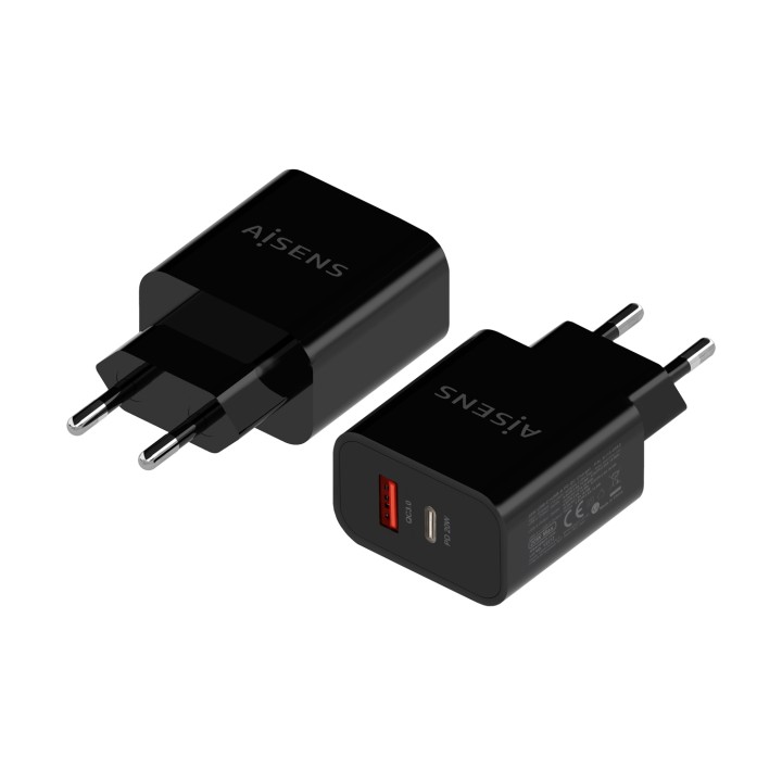 Cargador de Pared AISENS 20W USB-A/C Negro (A110-0682)