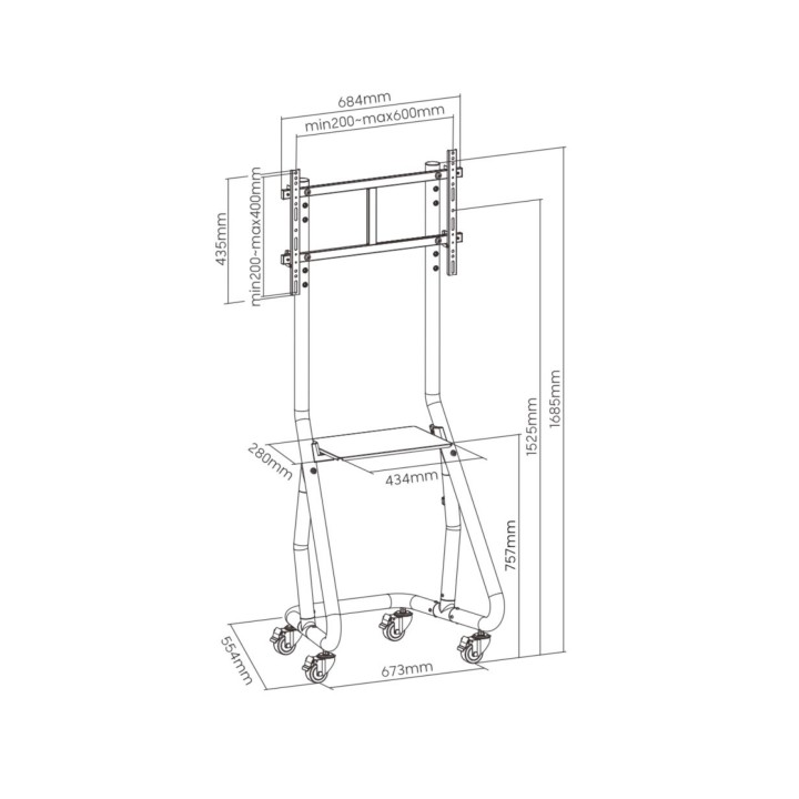 Soporte de Suelo EQUIP 37"-80" Ruedas 80Kg (EQ650608)