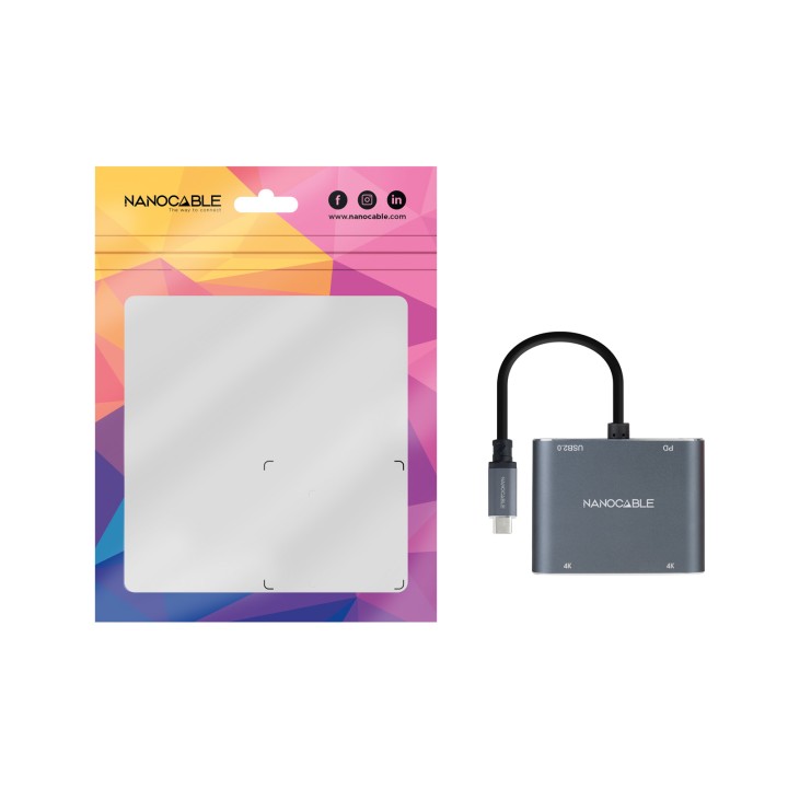 Adaptador Nanocable USB-C a 2xHDMI/USB 2.0 (10.16.4305)