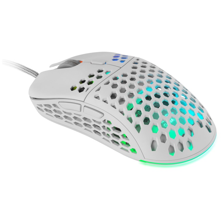 Ratón Mars Gaming RGB USB-A 12800dpi Blanco (MM55W)