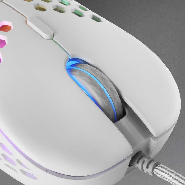 Ratón Mars Gaming RGB USB-A 12800dpi Blanco (MM55W)