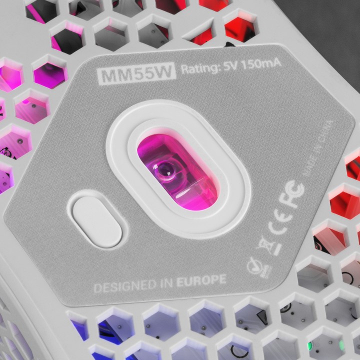 Ratón Mars Gaming RGB USB-A 12800dpi Blanco (MM55W)