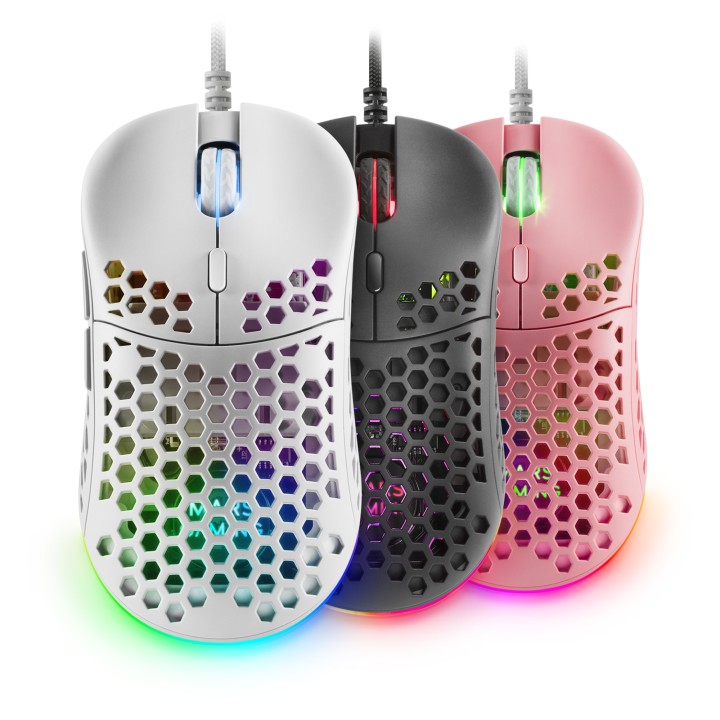 Ratón Mars Gaming RGB USB-A 12800dpi Blanco (MM55W)