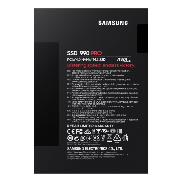 SSD Samsung 990 Pro 1Tb NVMe M.2 V-NAND (MZ-V9P1T0BW)