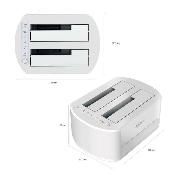 Dock AISENS USB 3.0 SATA 2.5"/3.5" Blanco (ASDS-D02W)
