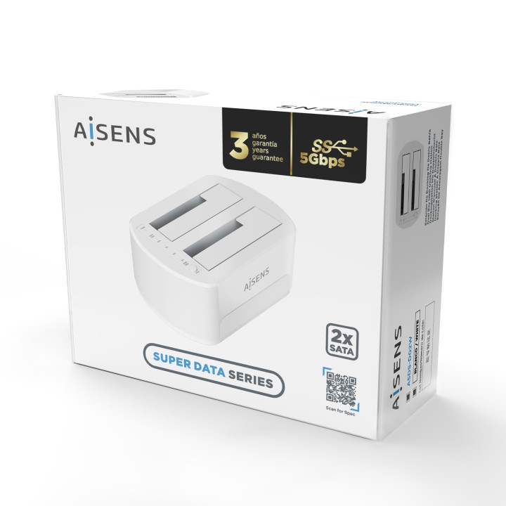 Dock AISENS USB 3.0 SATA 2.5"/3.5" Blanco (ASDS-D02W)