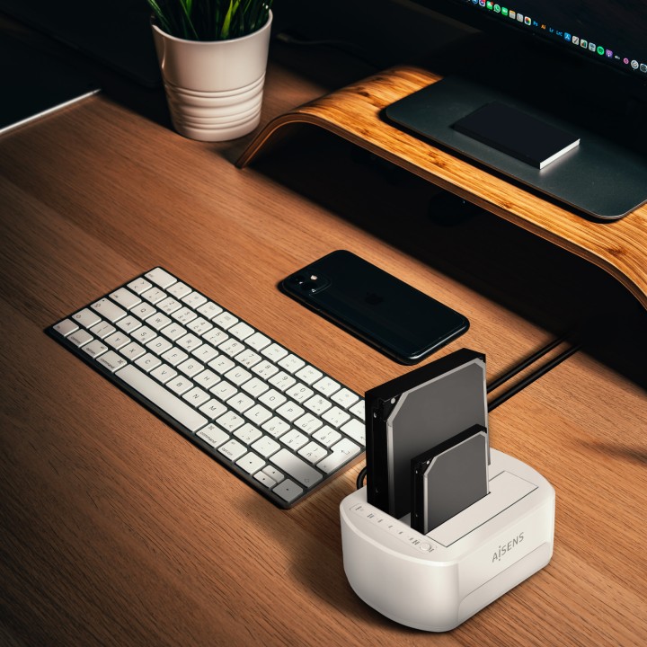 Dock AISENS USB 3.0 SATA 2.5"/3.5" Blanco (ASDS-D02W)