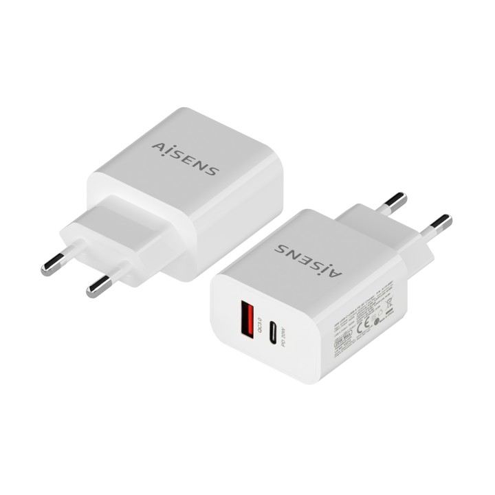 Cargador de Pared AISENS 20W USB-A/C Blanco (A110-0681)