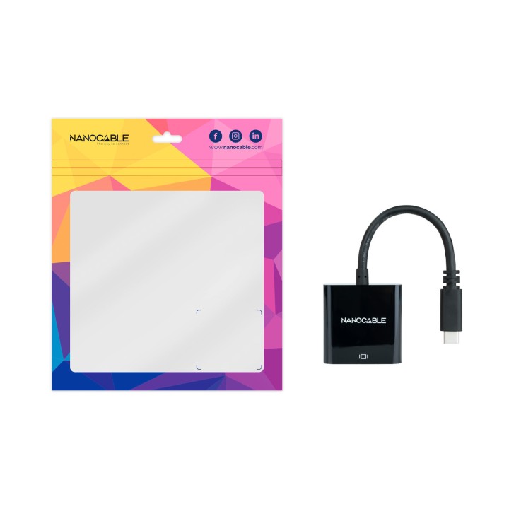 Adaptador Nanocable USB-C a VGA Negro (10.16.4101-BK)