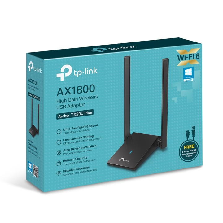 Adaptador USB TP-Link AX1800 WiFi 6 (Archer TX20U Plus)