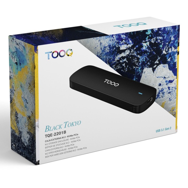 Caja TooQ SSD M.2/NVMe/PCIe USB-C 3.1 Negra (TQE-2201B)