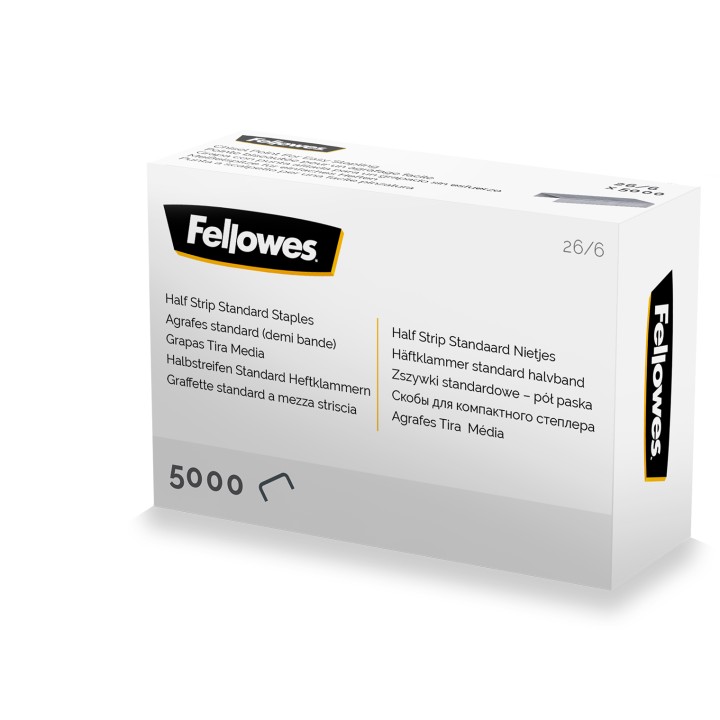 Grapas Fellowes 26/6 5000 Unidades Plata (5117601)