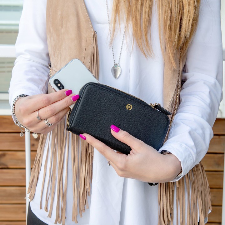 Funda Cartera Universal CELLY 6.5" Negra (VENEREBK)