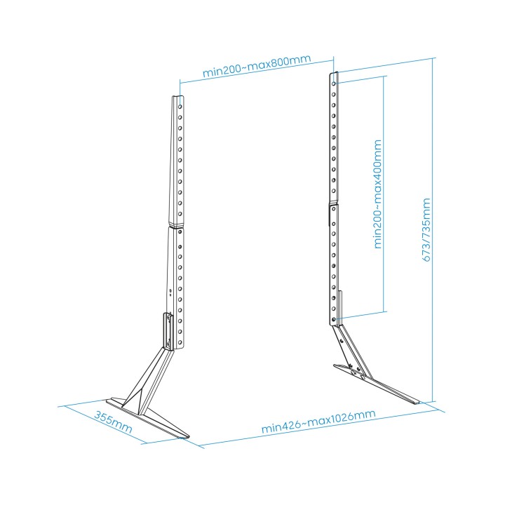 Soporte de Mesa TOOQ 23"-75" Máx 40Kg Negro (DB2375F-B)